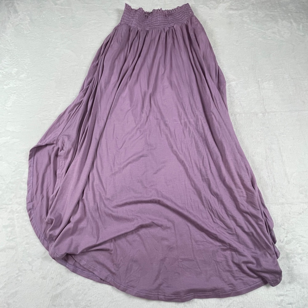ee:some Oleander Smocked Maxi Skirt Lavender Purple High Waist Flowy Boho NEW